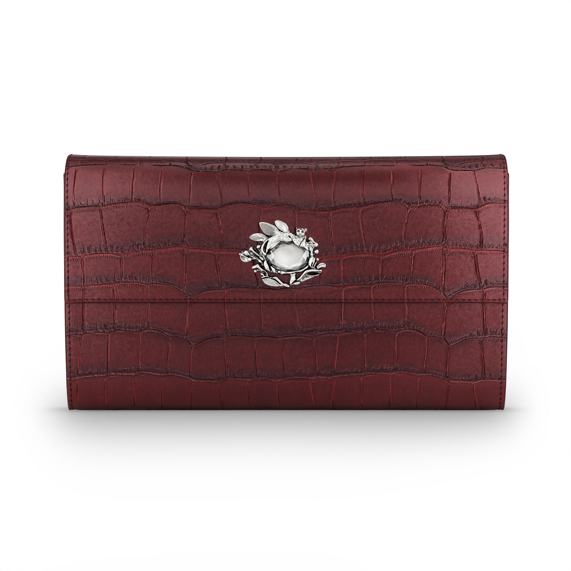 Black Croco Leather Jungle Continental Wallet image number 0