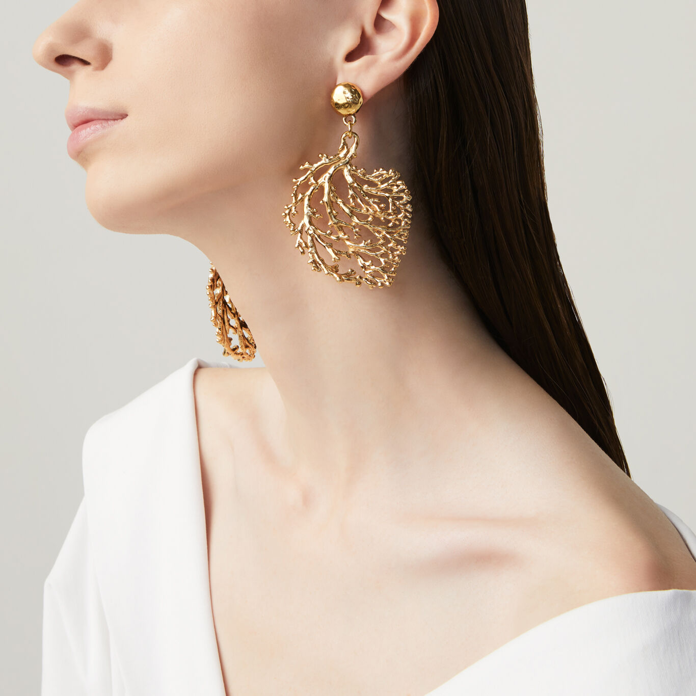 Boucles d'oreilles Corail, grand mod&egrave;le