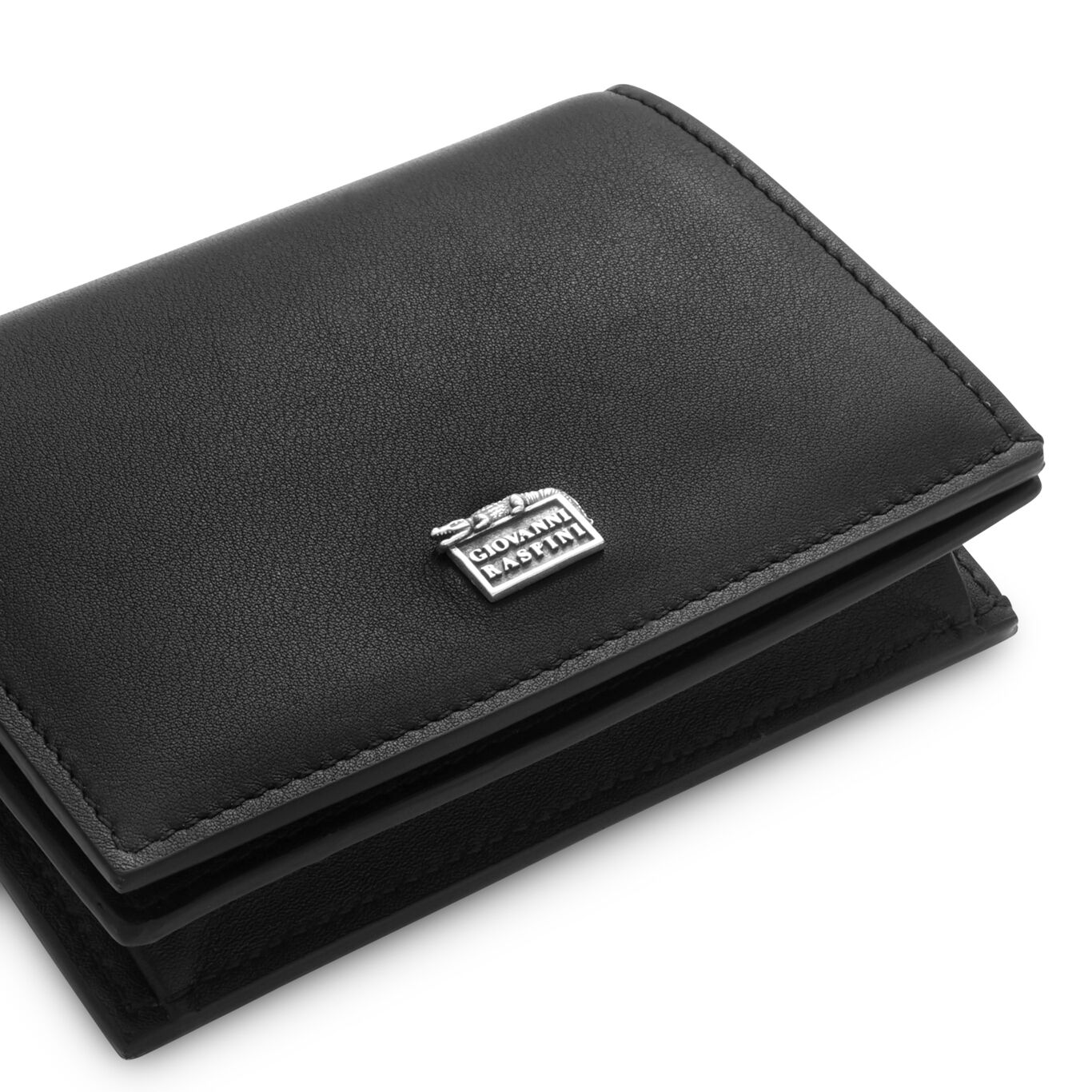 Smooth Leather Inside Pocket Zip Wallet with zip closure, Leather wallet with iconic sterling silver decoration_image number 3_Giovanni Raspini