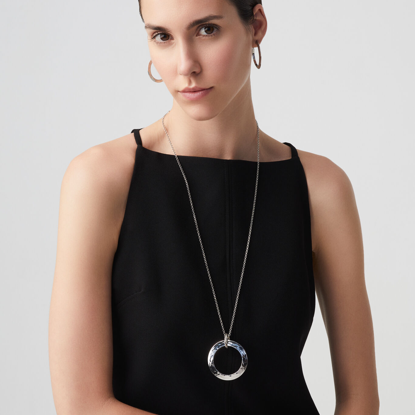 Blade Light Earrings, Hoop Earrings in Sterling Silver_image number 3_Giovanni Raspini