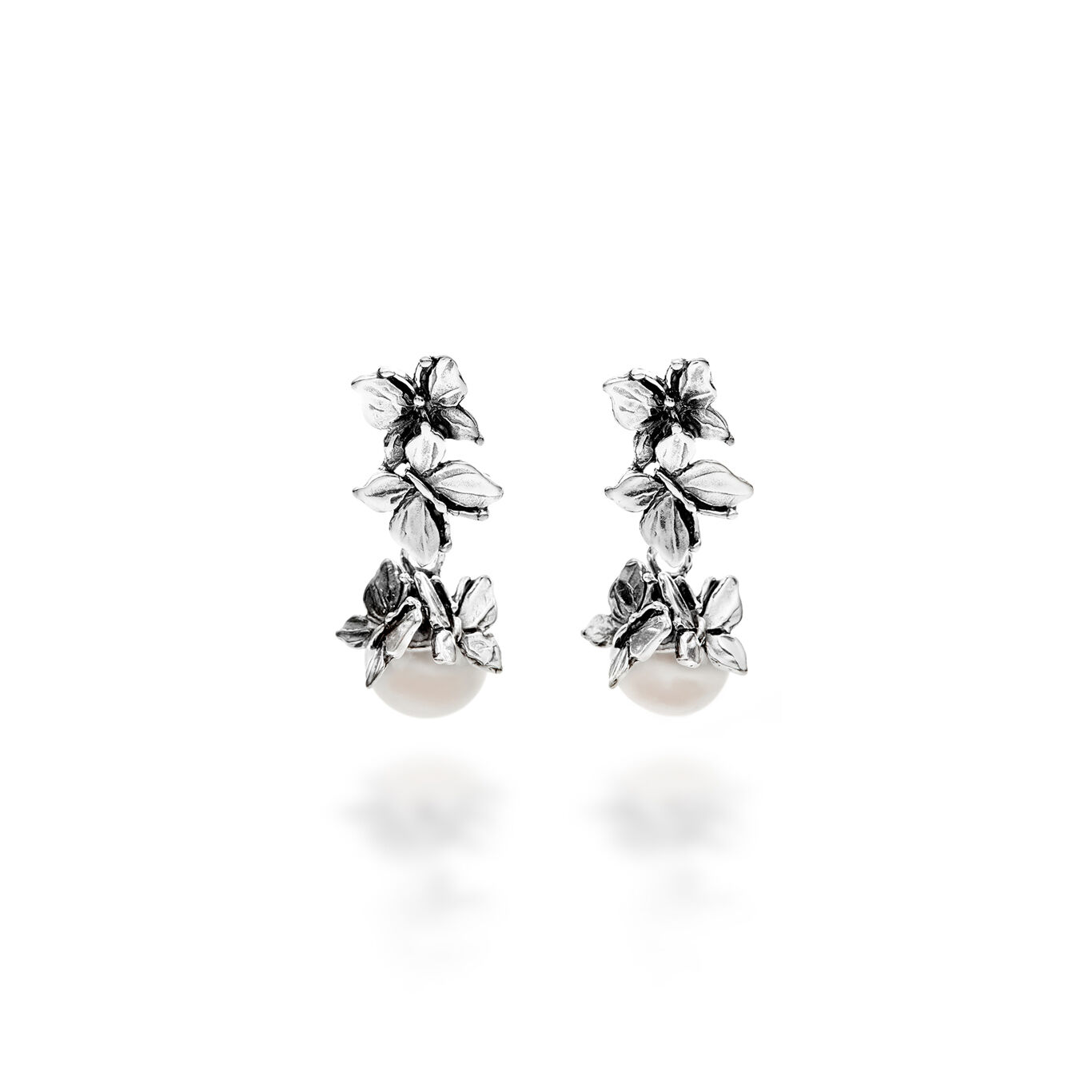 Pendientes Drops Mariposas, Pendientes de Plata 925 y perlas naturales_image number 0_Giovanni Raspini