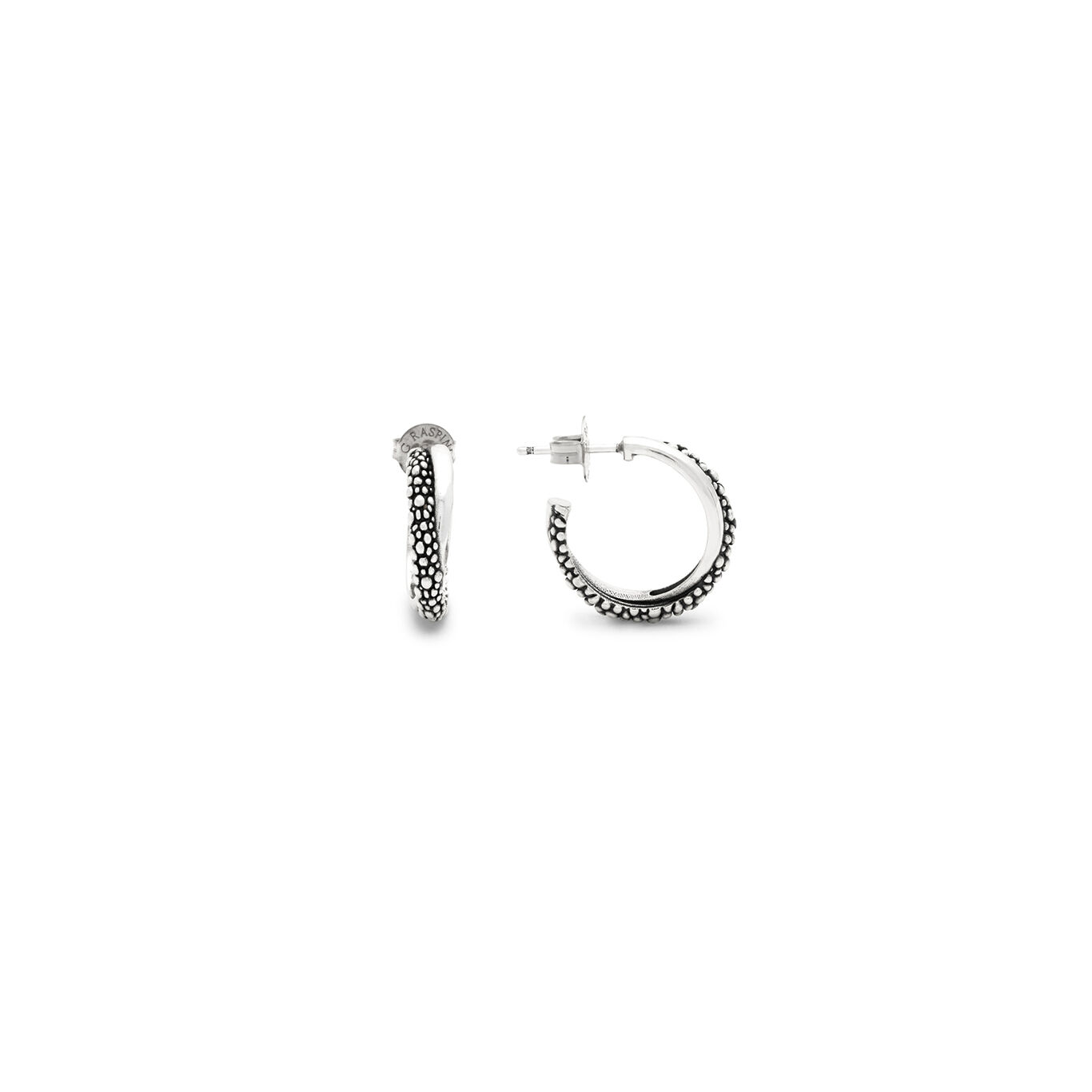 Perlage Hoop Double Earrings, Earrings in Sterling Silver_image number 2_Giovanni Raspini
