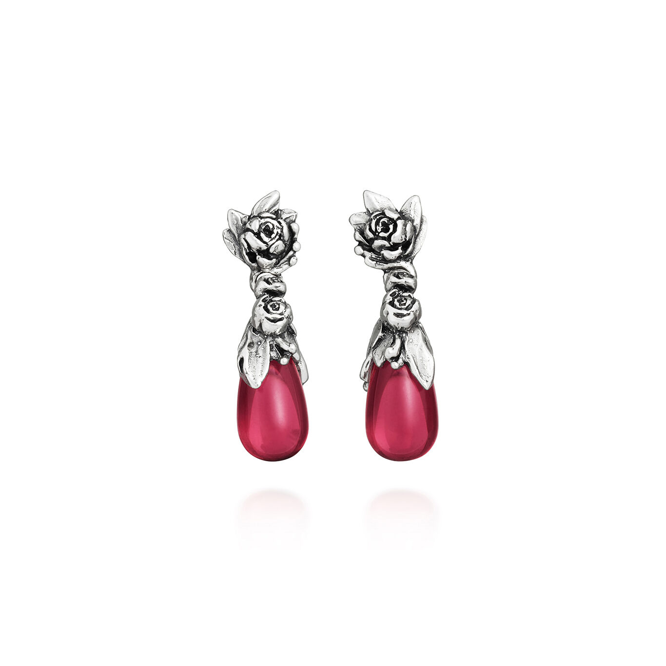Ohrringe Tropfen Pfingsrosen, Ohrringe aus Silber 925 und rosa Kristallen_image number 0_Giovanni Raspini
