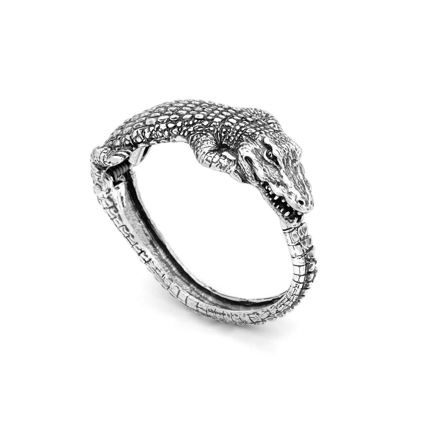 Crocodile Big Bangle, Bangle in Sterling Silver_image number 3_Giovanni Raspini