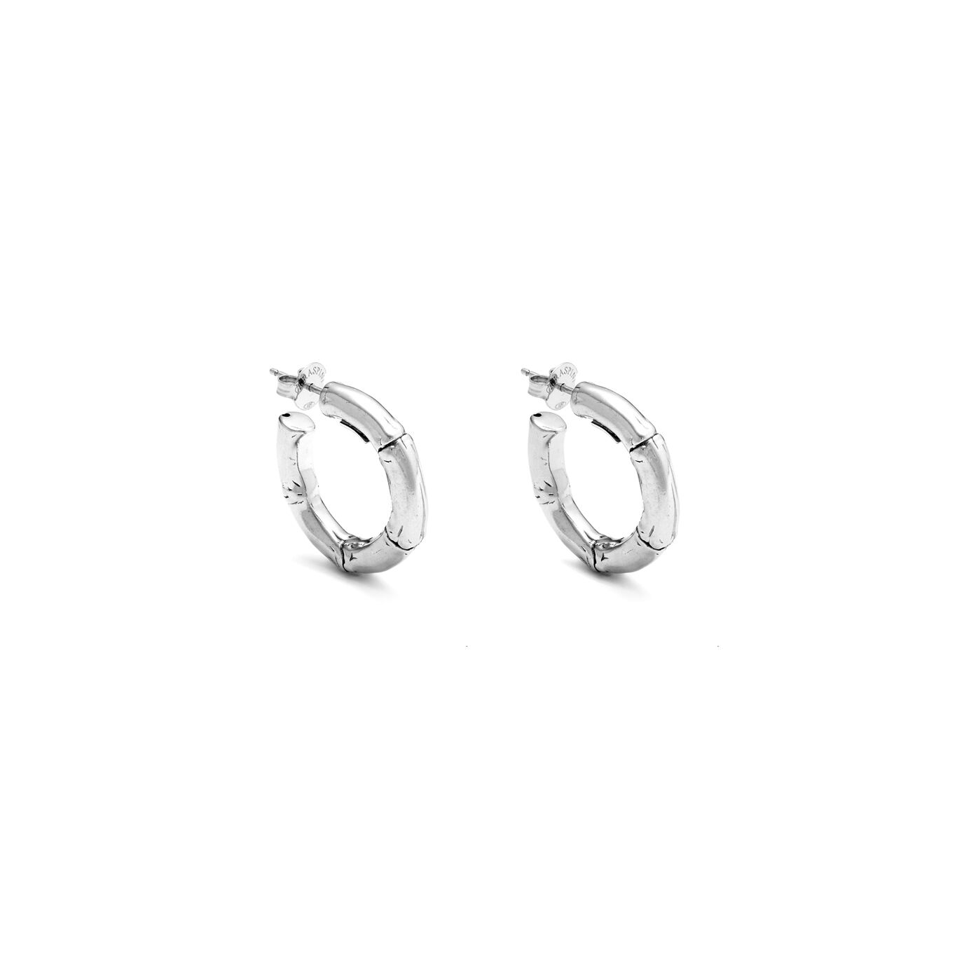 Bamboo Small Hoop Earrings, Hoop Earrings in Sterling Silver_image number 0_Giovanni Raspini
