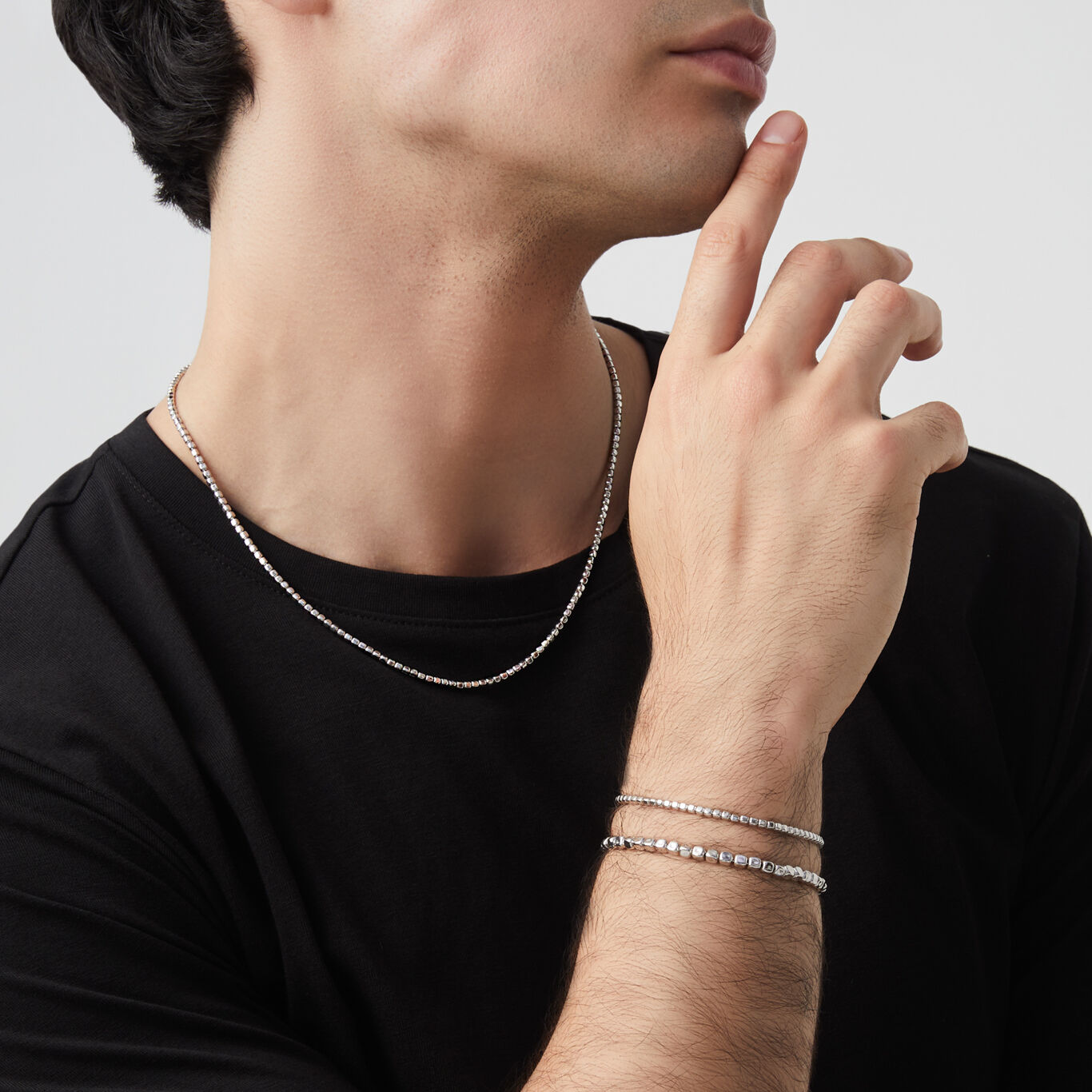 Mini Cubes Bracelet, Bracelet in Sterling Silver_image number 2_Giovanni Raspini