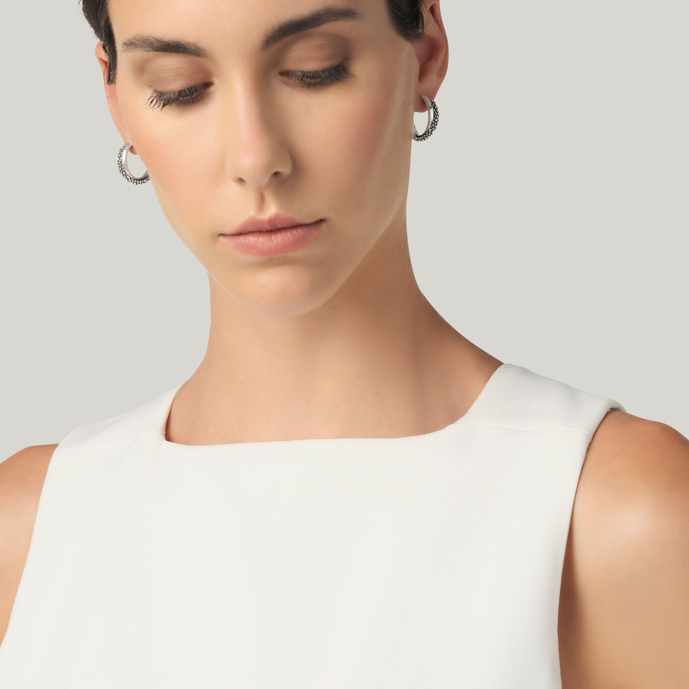 Perlage Hoop Double Earrings