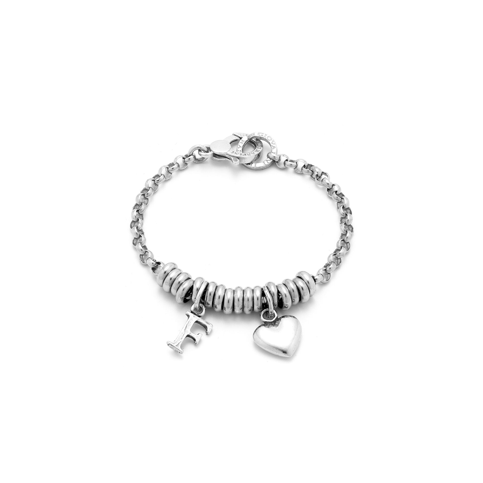 Bracelet with Heart and Letter F image number 0