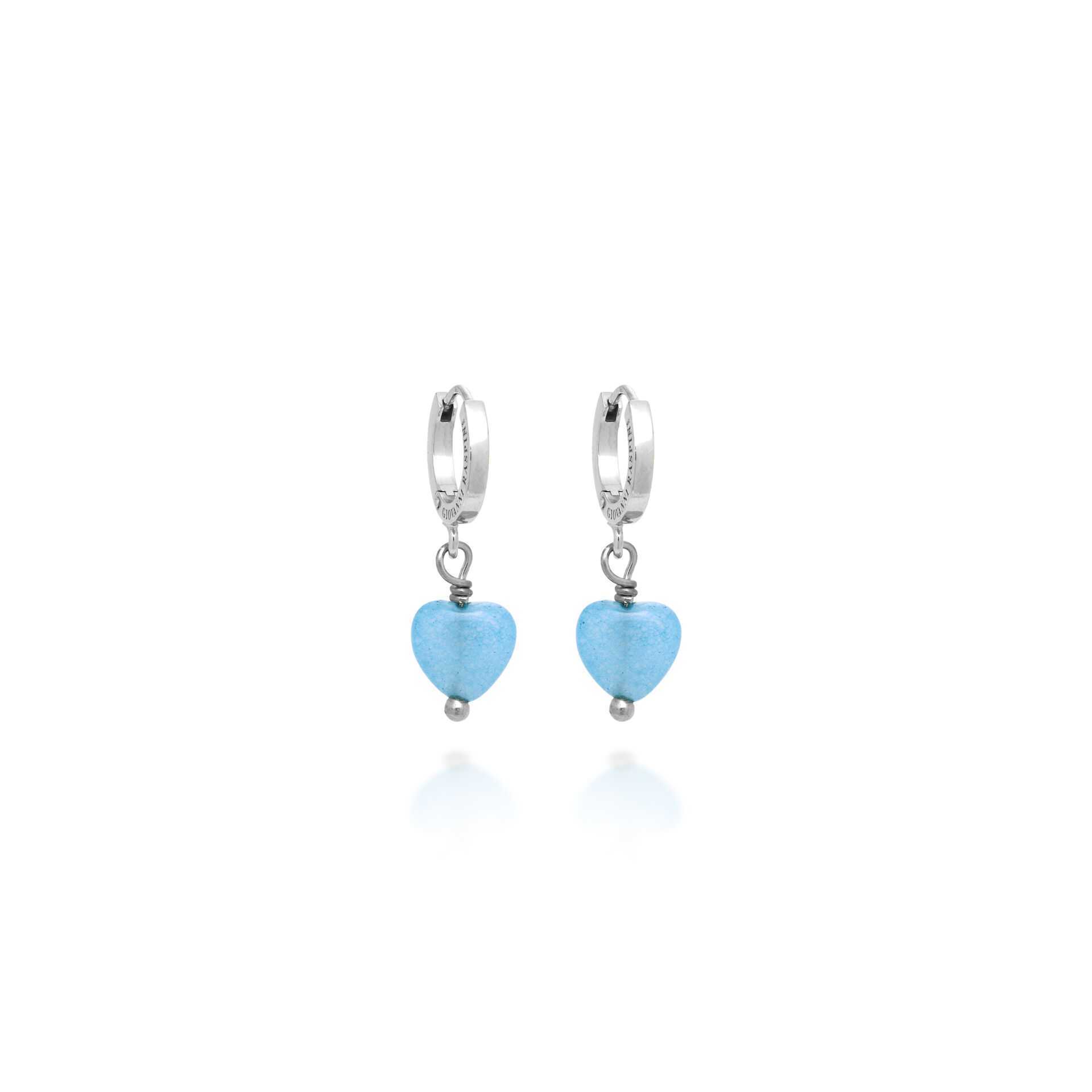 Huggie Earrings Angelite Heart image number 0