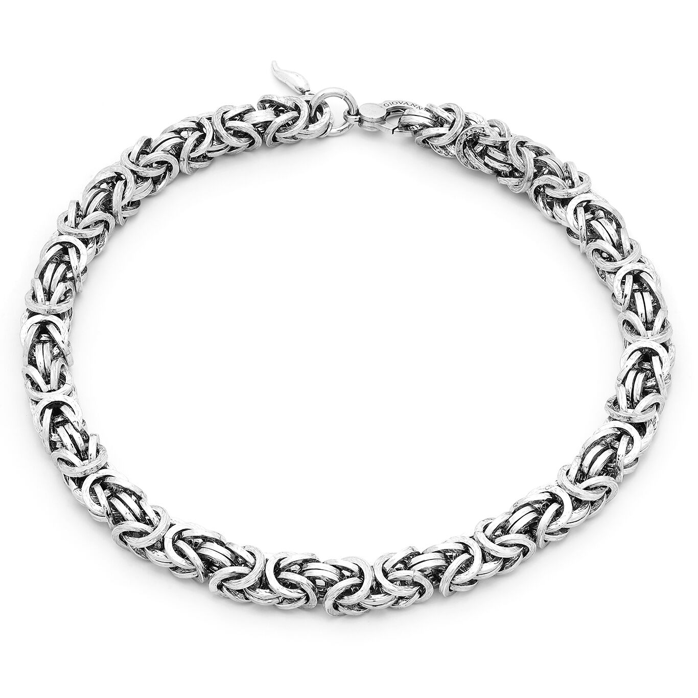 Buy WithLoveSilver 925 Sterling Silver Oxidized Solid 4mm Long Bali Byzantine  Chain Necklace 18