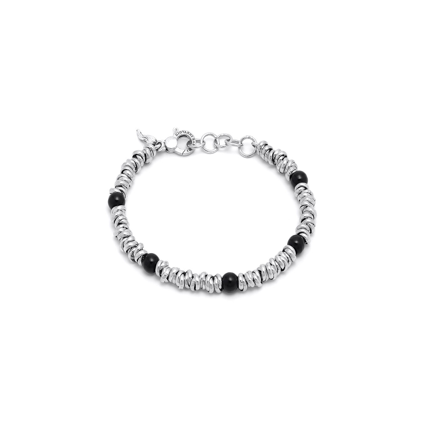 Knots And Onyx Bracelet, Bracelet in Sterling Silver and onyx_image number 0_Giovanni Raspini