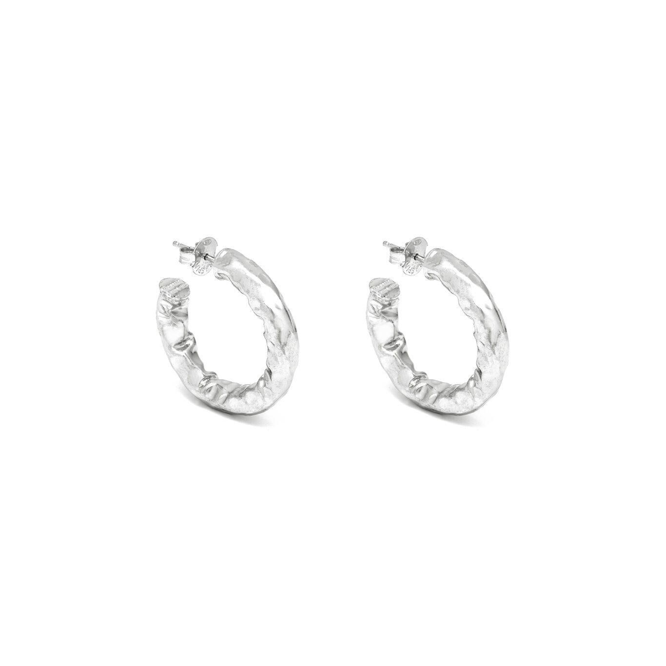 Stone Small Earrings, Hoop Earrings in Sterling Silver_image number 0_Giovanni Raspini