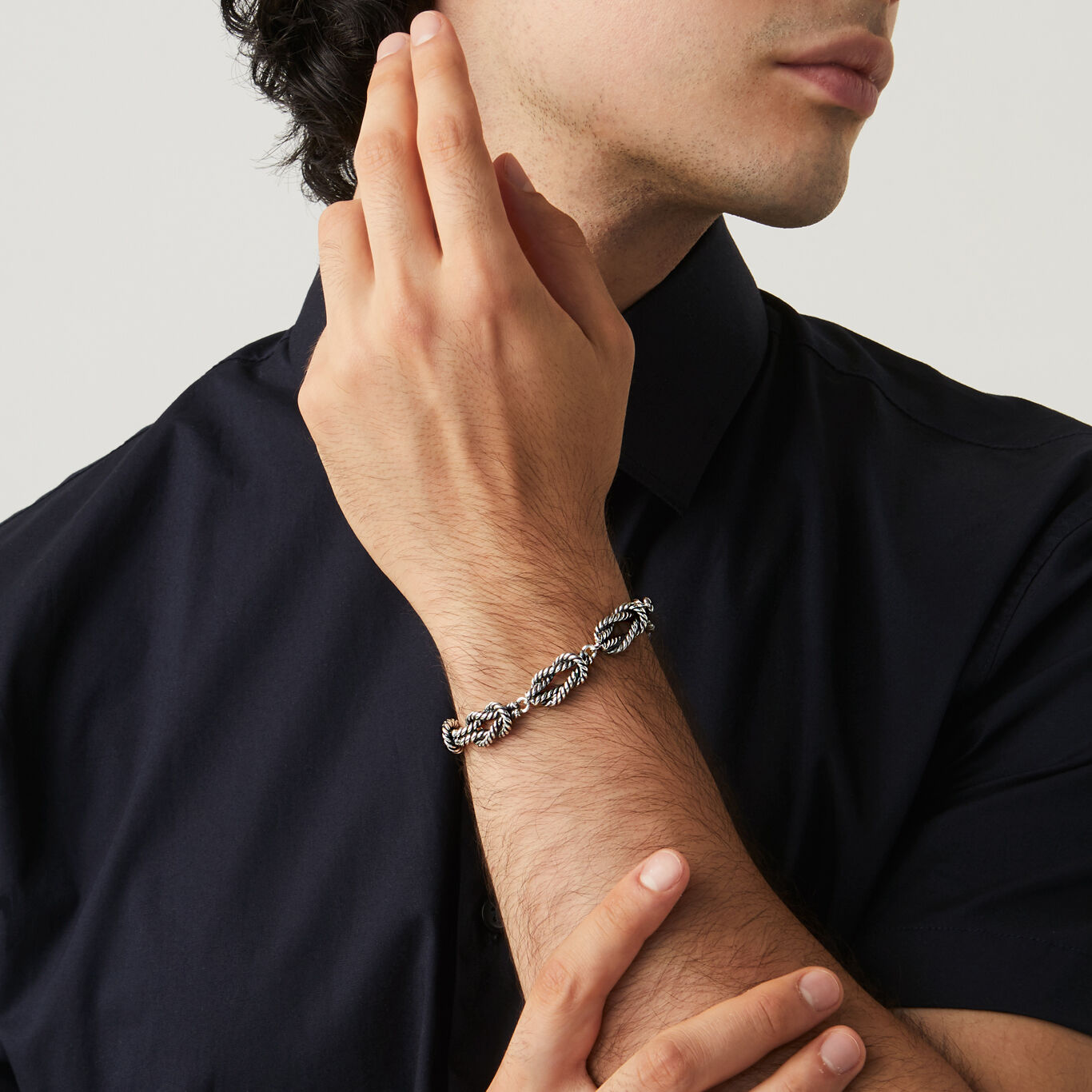 Bracciale Nodo Piano, Bracciale in Argento 925_image number 1_Giovanni Raspini