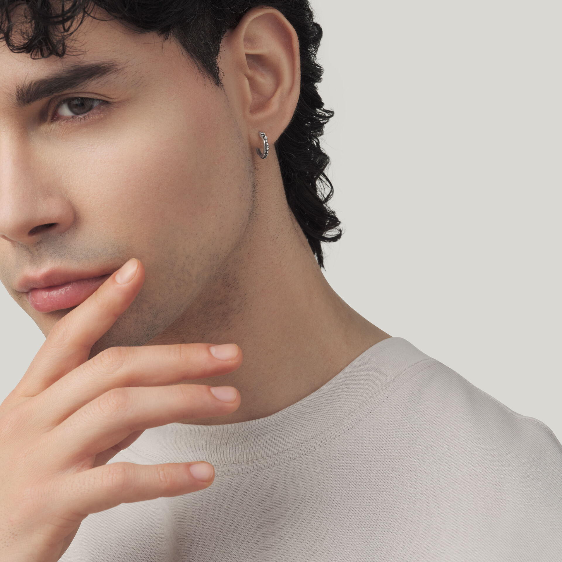 Brick Mini Hoop Earrings image number 1