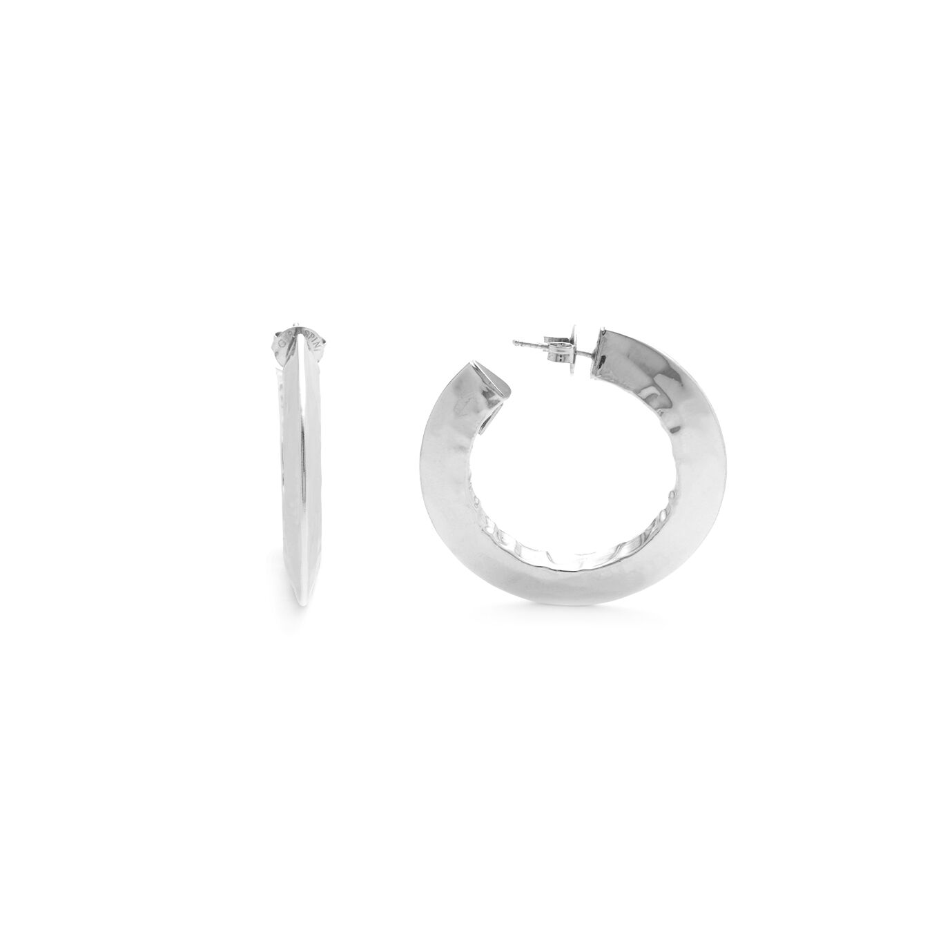 Boucles D'oreilles Blade, Cr&eacute;oles en argent massif_image number 2_Giovanni Raspini