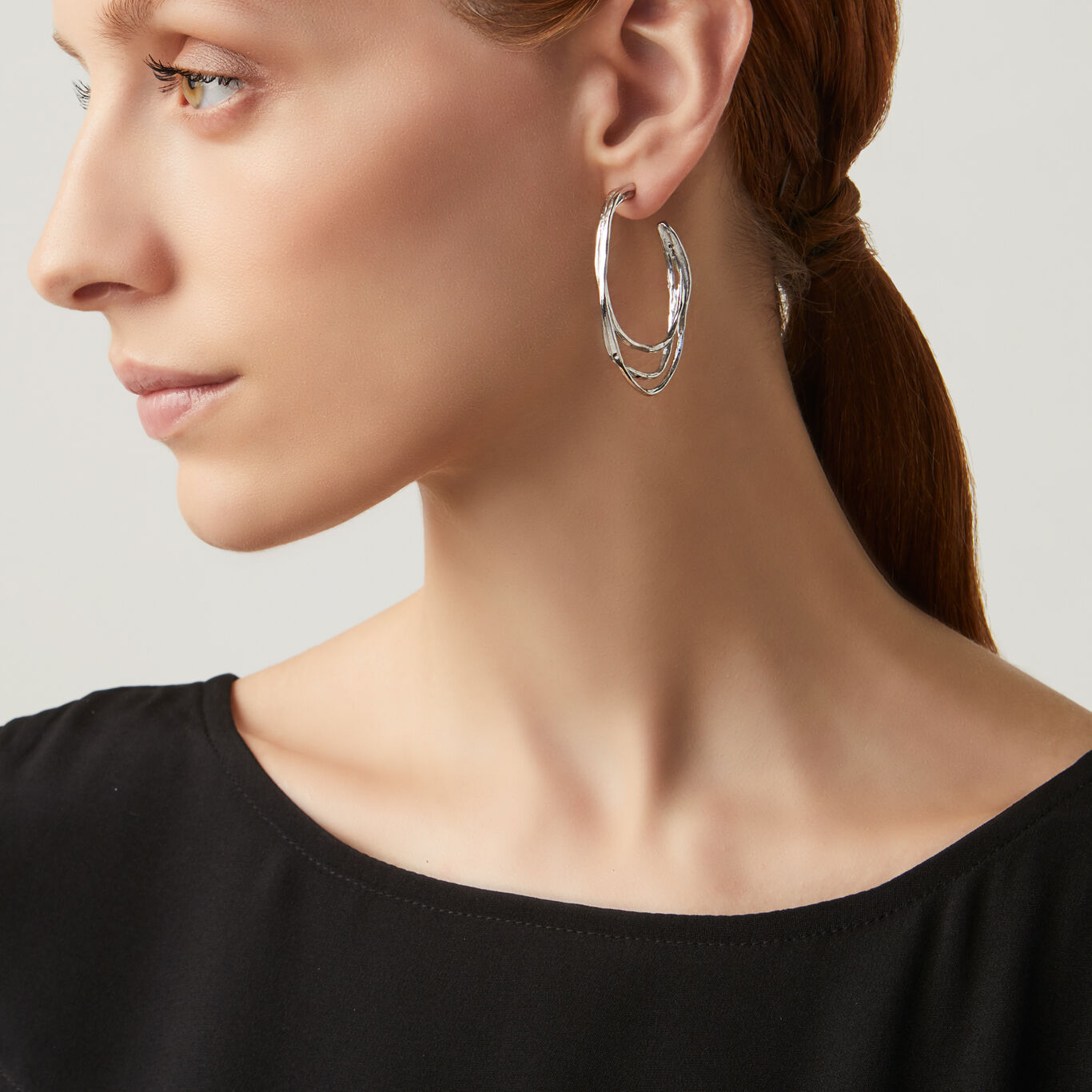 Air Earrings, Hoop Earrings in Sterling Silver_image number 1_Giovanni Raspini