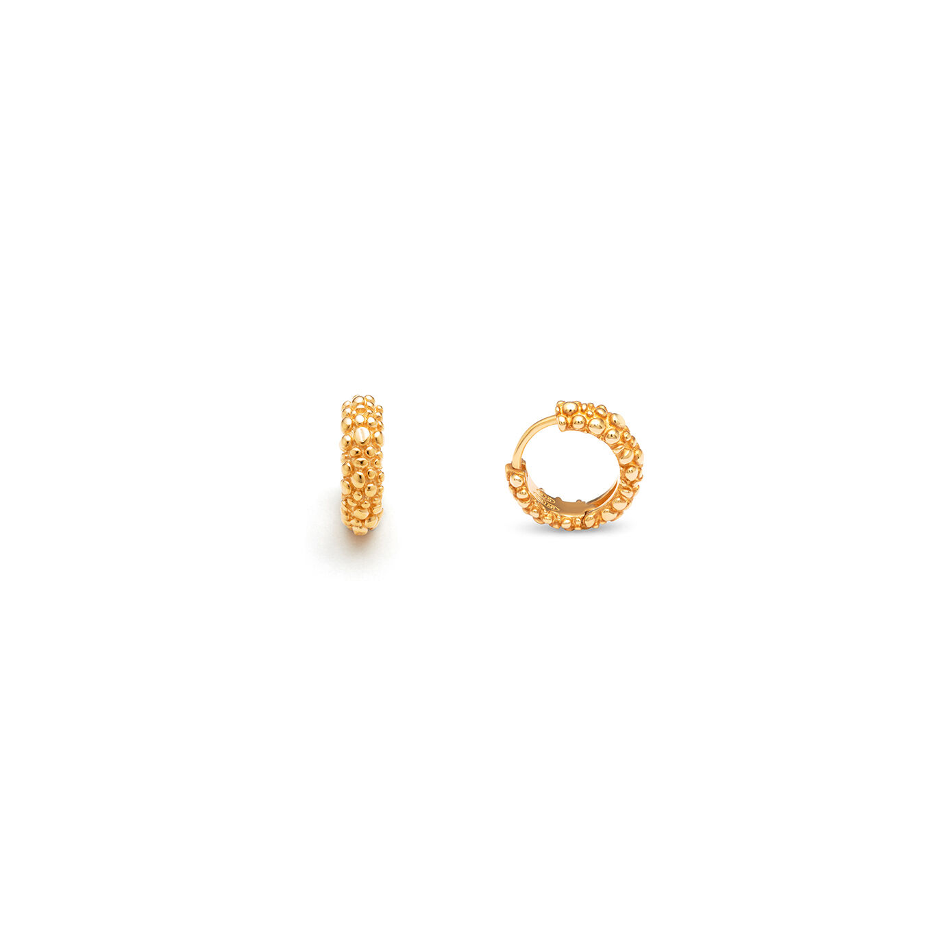 Huggie Perlage Earrings, Hoop Earrings in gold-plated Sterling Silver_image number 2_Giovanni Raspini