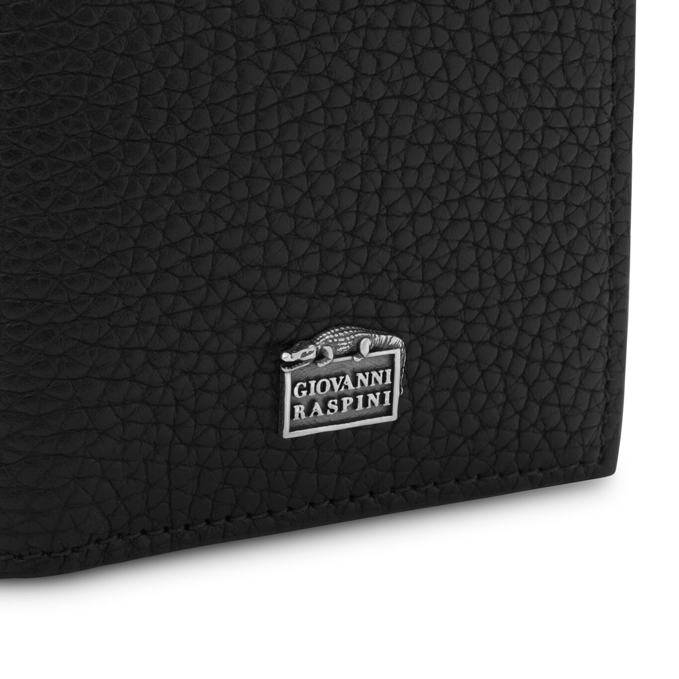 Geldb&ouml;rse Vertikal gepr&auml;gtes Leder, Geldb&ouml;rse aus Leder mit ikonischer Dekoration aus Silber 925_image number 2_Giovanni Raspini