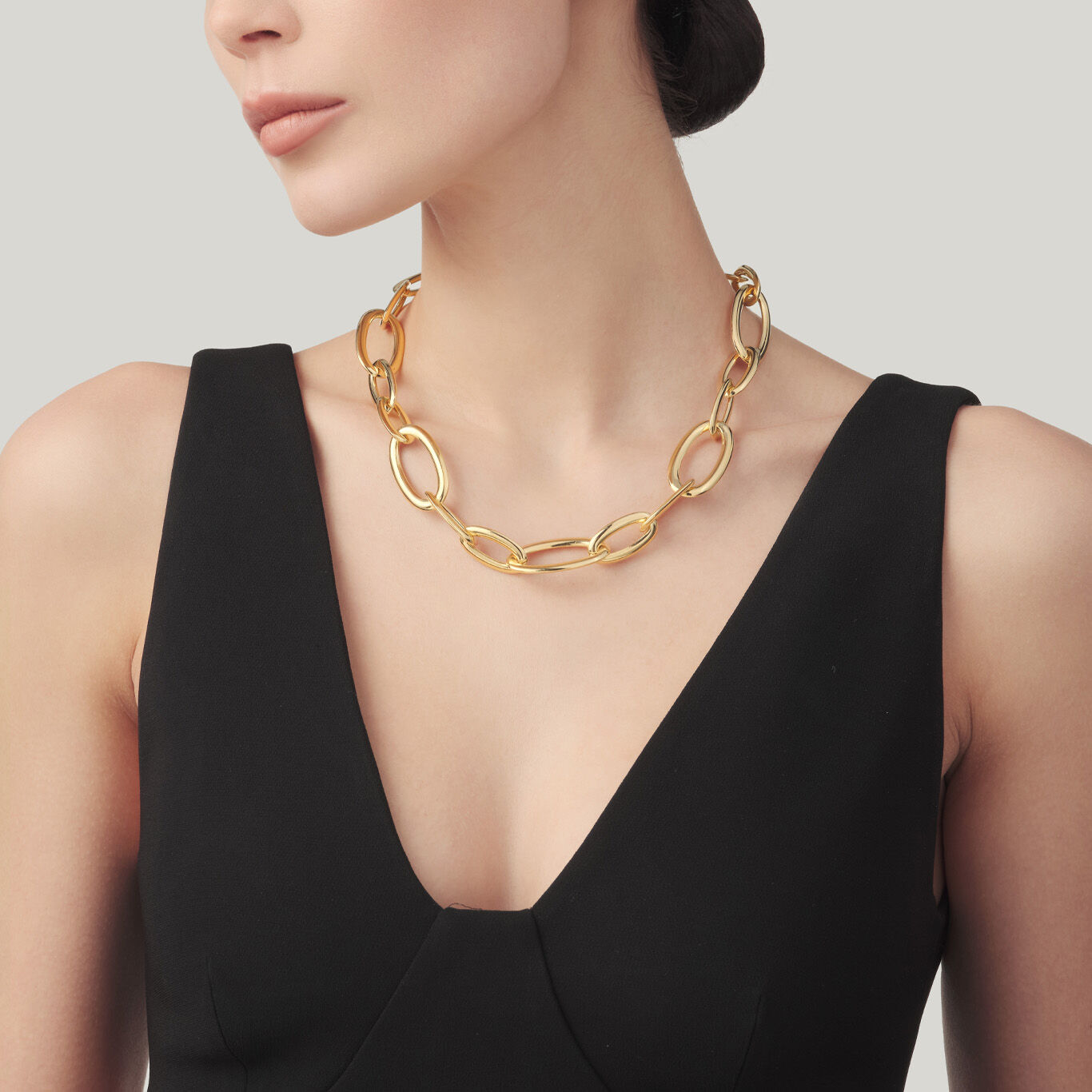 Collana Maglia Ovale Bold, Collana in Argento placcato oro 18 kt_image number 1_Giovanni Raspini