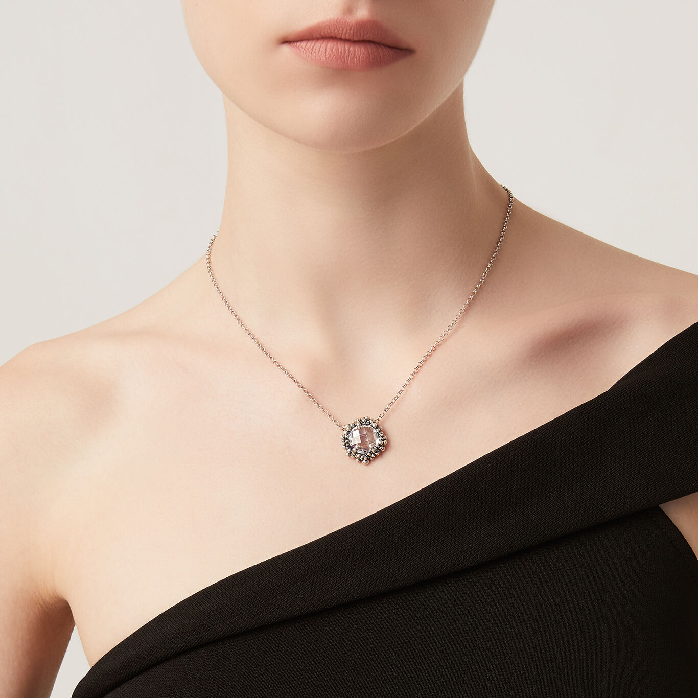 Shine Big Pendant, Necklace in Sterling Silver and zircon_image number 1_Giovanni Raspini