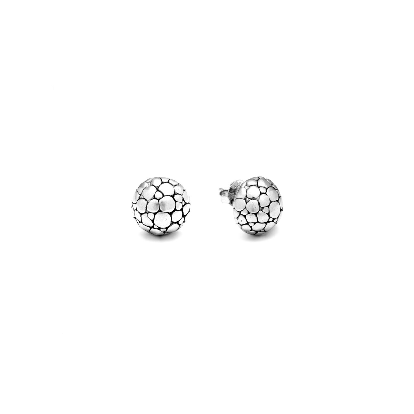 Croco Stud Earrings, Earrings in Sterling Silver_image number 2_Giovanni Raspini