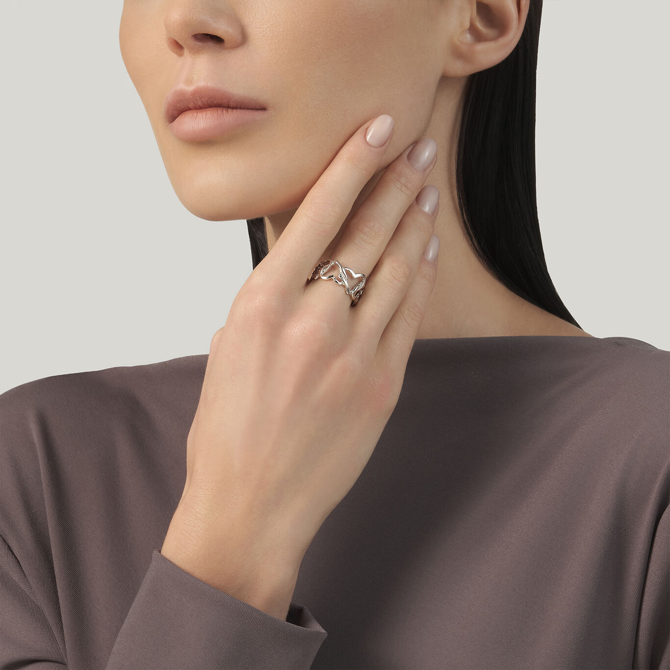 Anillo Corazones Entrelazados