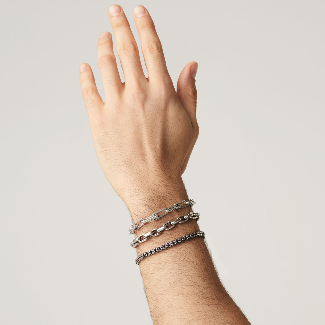 Square Link Bracelet, Bracelet in Sterling Silver_image number 2_Giovanni Raspini