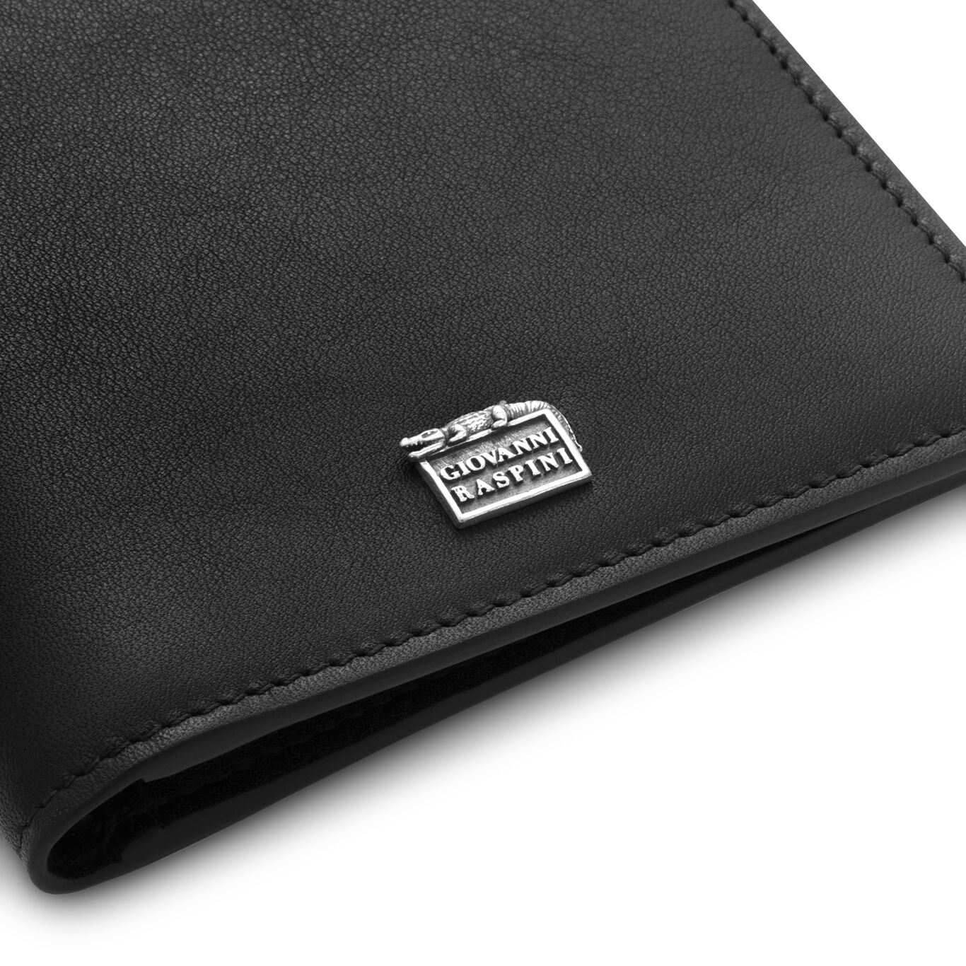 Smooth Leather Wallet, Leather wallet with iconic sterling silver decoration_image number 2_Giovanni Raspini
