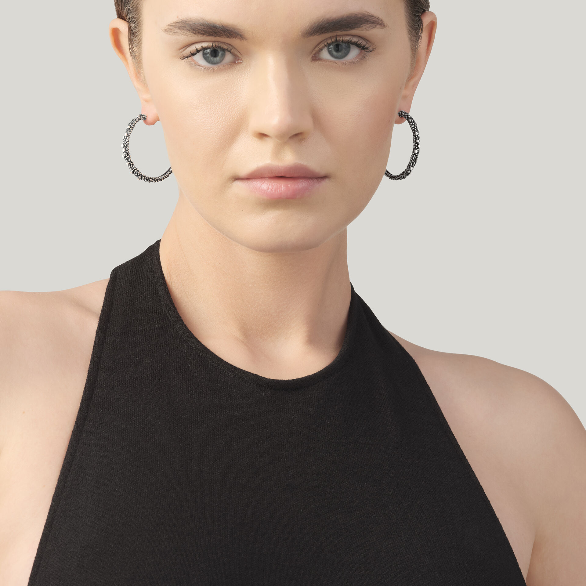 Boucles D'Oreilles Créoles Petit Perlage image number 1