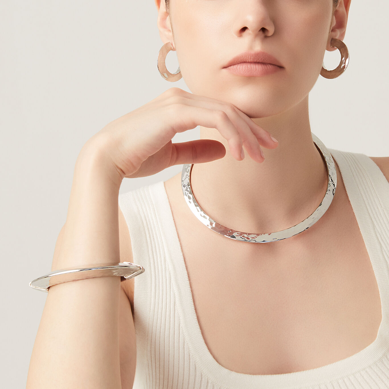 Boucles D'oreilles Blade Petit Mod&egrave;le, Cr&eacute;oles en argent massif_image number 3_Giovanni Raspini