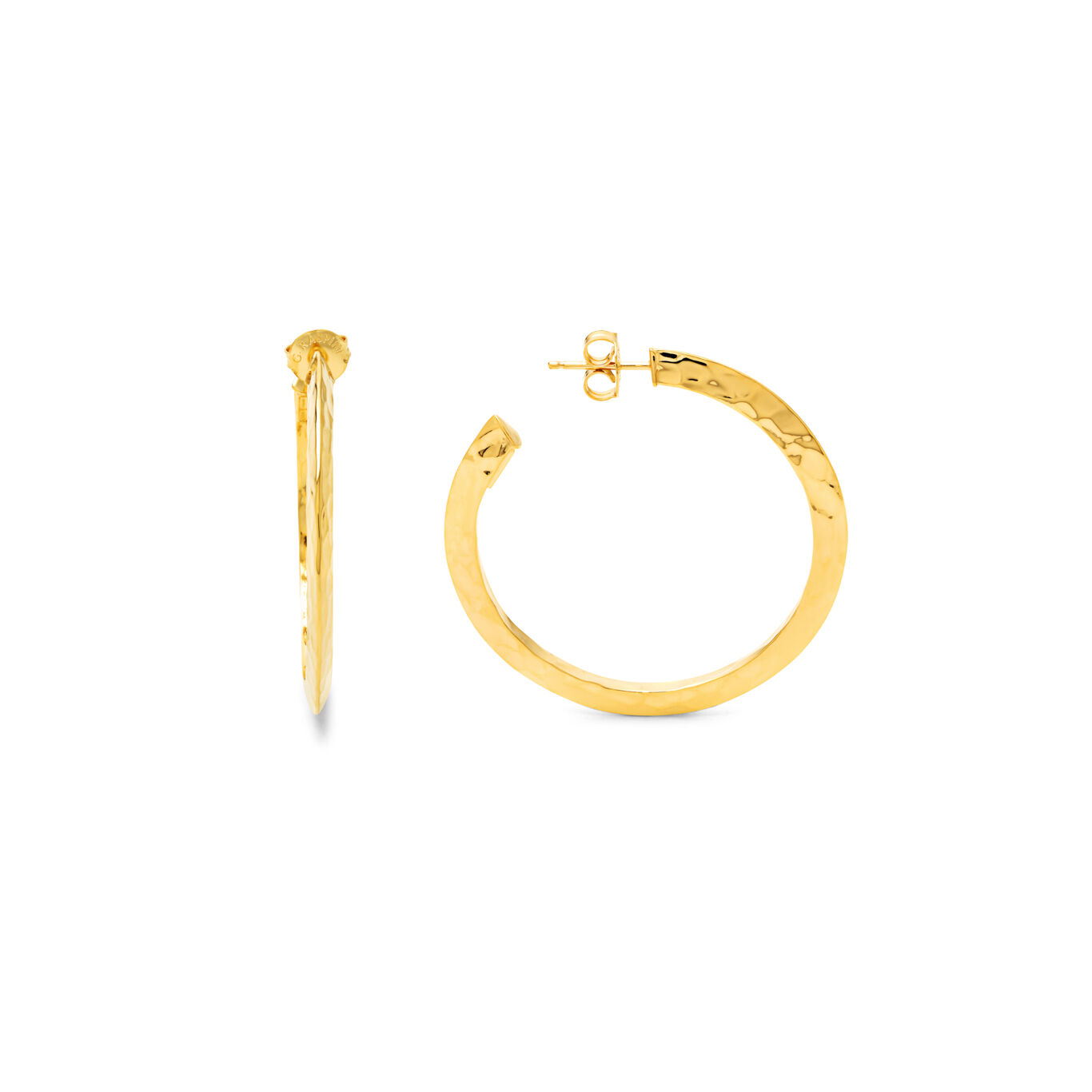 Pendientes Blade Light Grandes, Aros de Plata 925 ba&ntilde;ado en oro de 18ka_image number 2_Giovanni Raspini