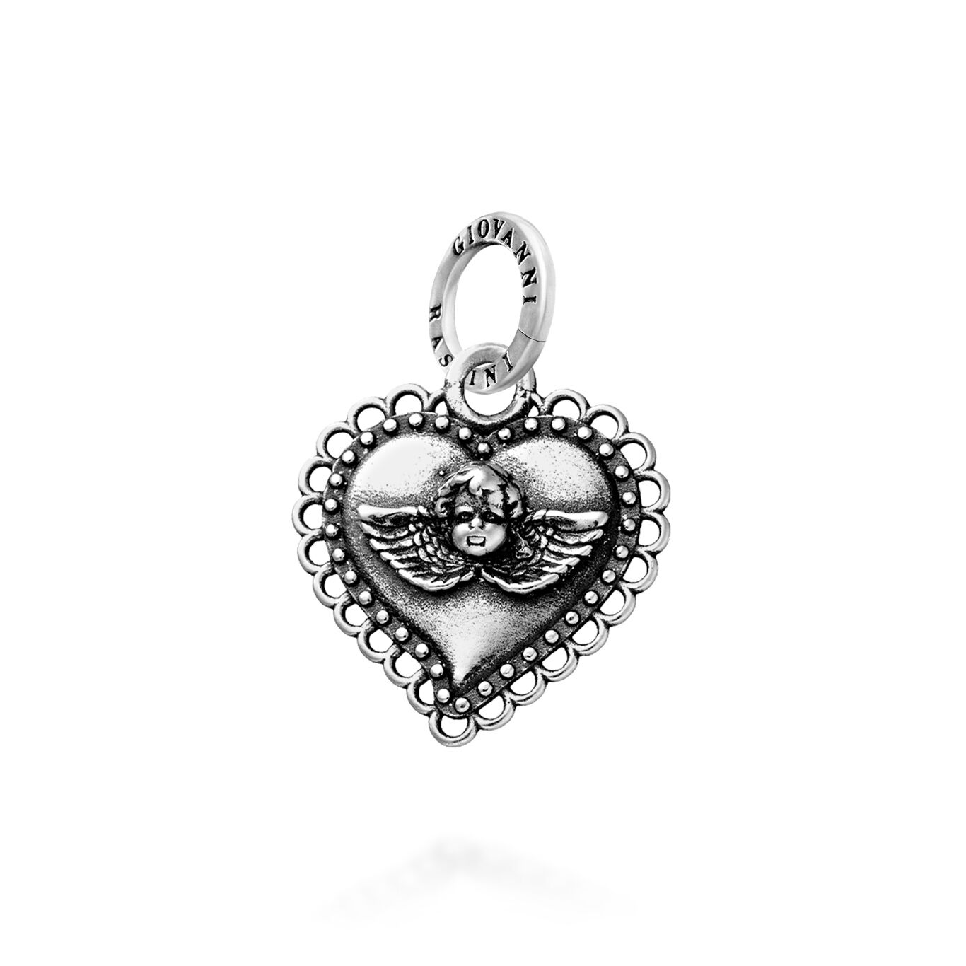 Cherub Votive Heart Charm, Charm in Sterling Silver_image number 0_Giovanni Raspini