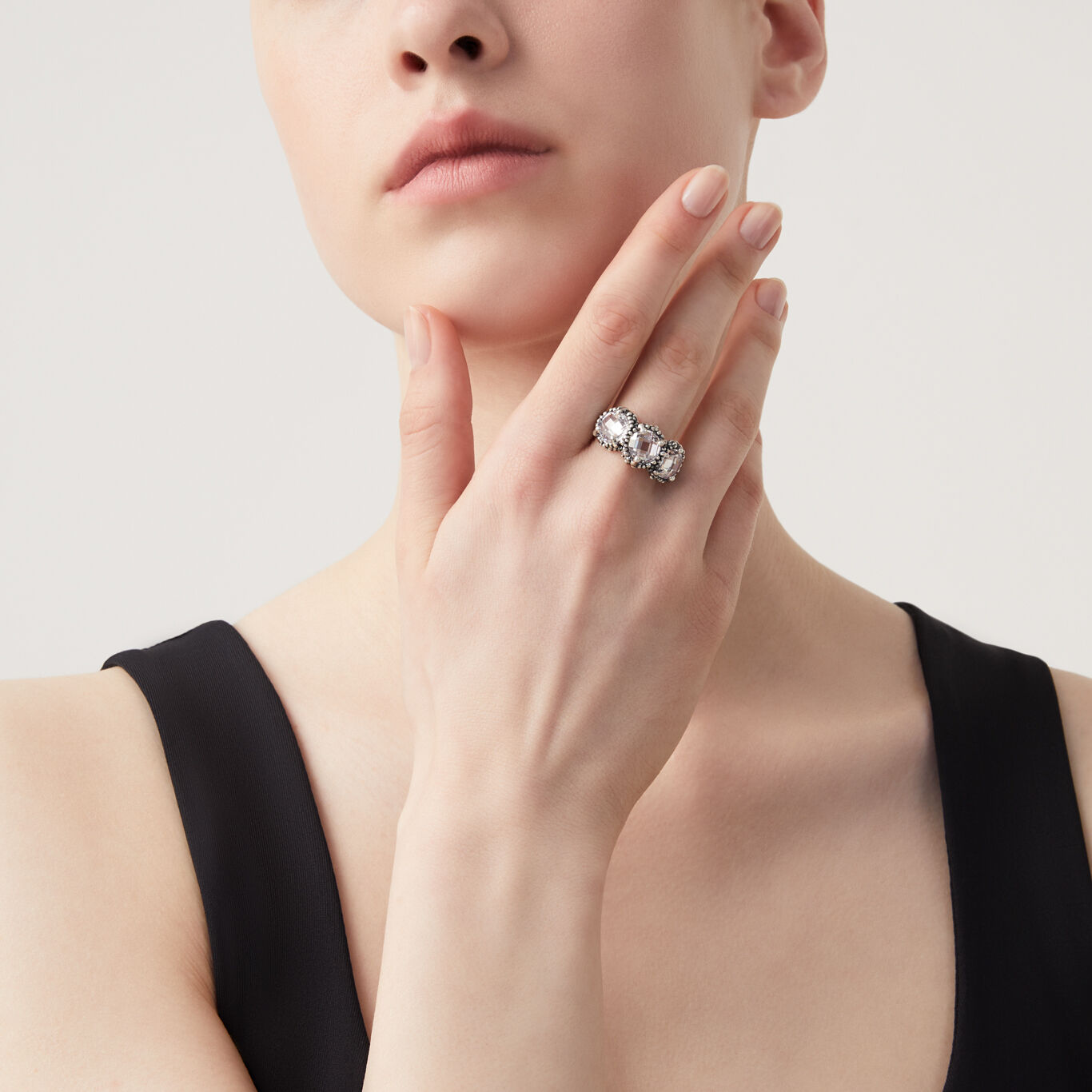 Bague Shine Trilogie, Bague en Argent massif et zircons_image number 1_Giovanni Raspini