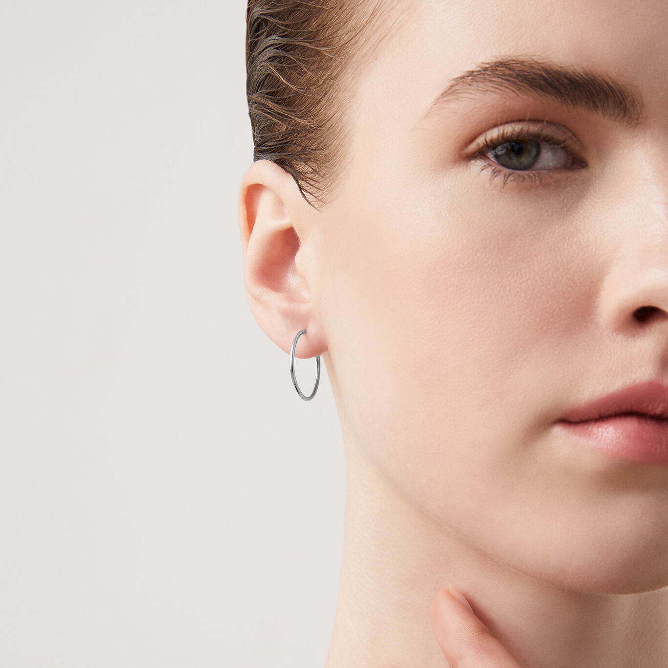 Boucles D&rsquo;Oreilles Invisibles, Cr&eacute;oles en argent massif_image number 1_Giovanni Raspini