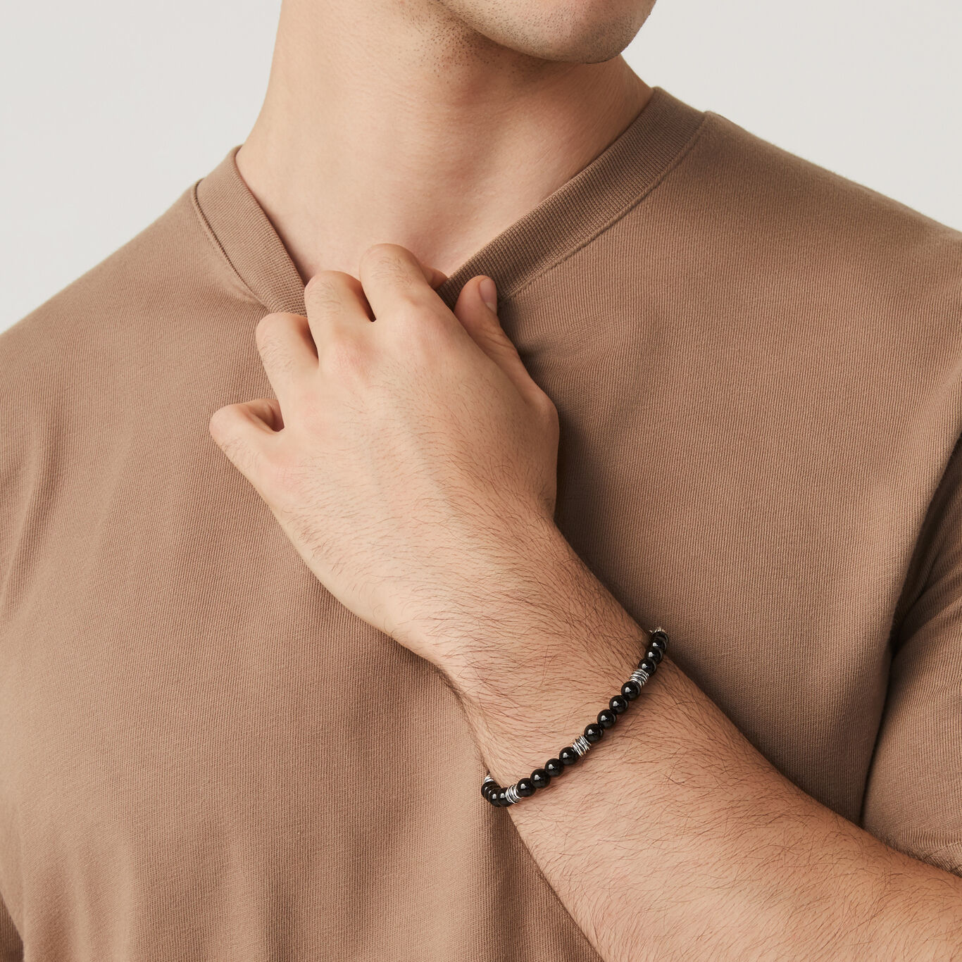 Onyx And String Tango Bracelet, Bracelet in Sterling Silver and onyx_image number 1_Giovanni Raspini