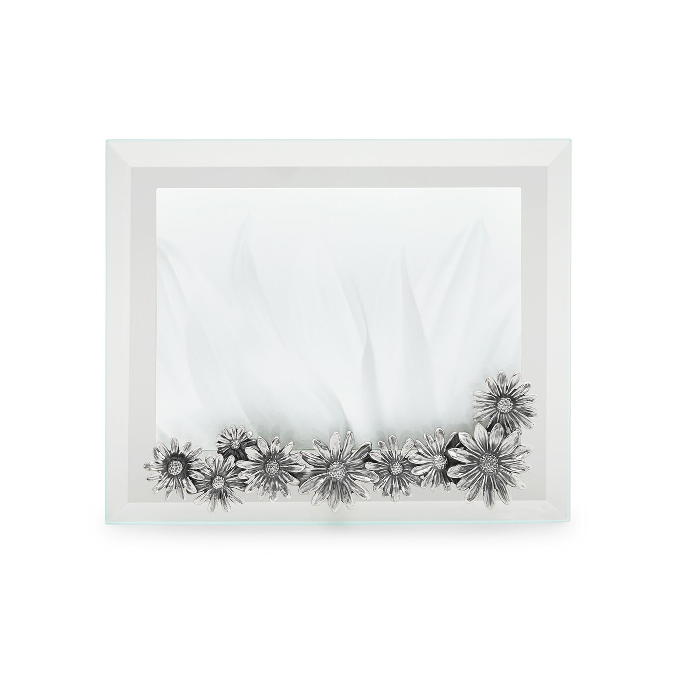 Daisies Small Horizontal Light Frame, Bevelled glass and silver frame_image number 1_Giovanni Raspini