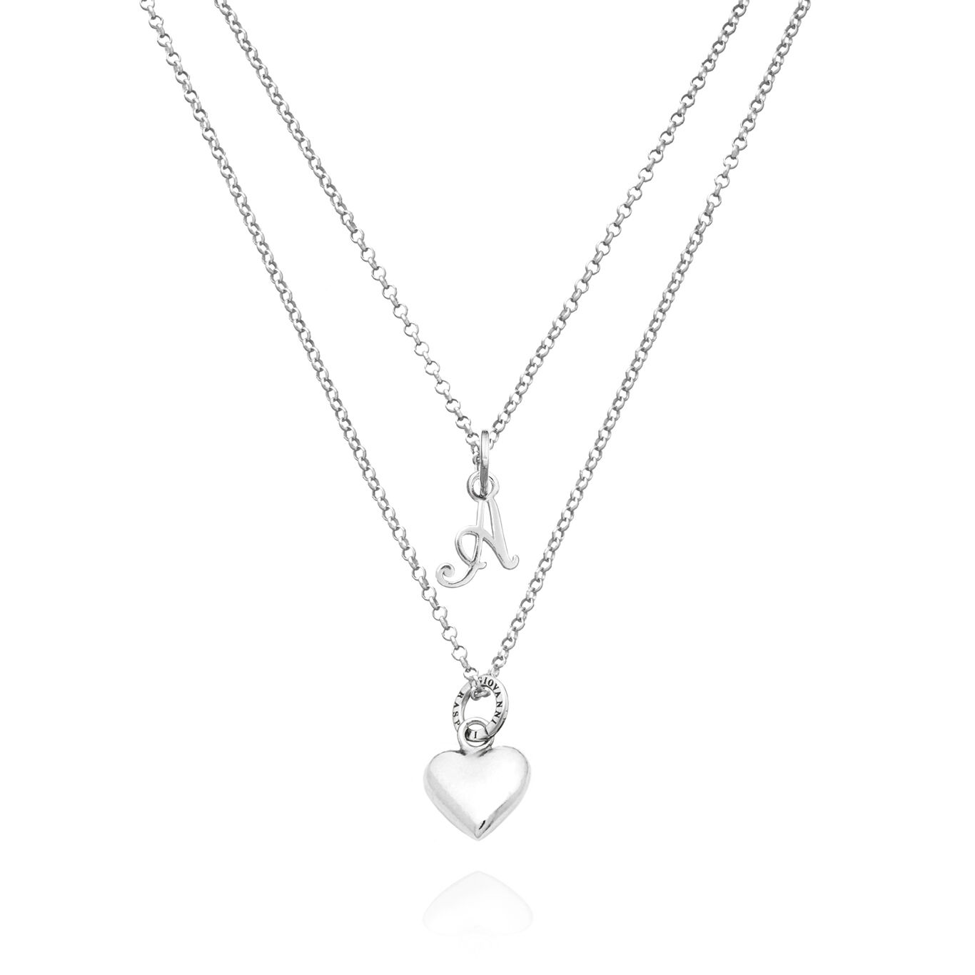 Collar Coraz&oacute;n y Letra A