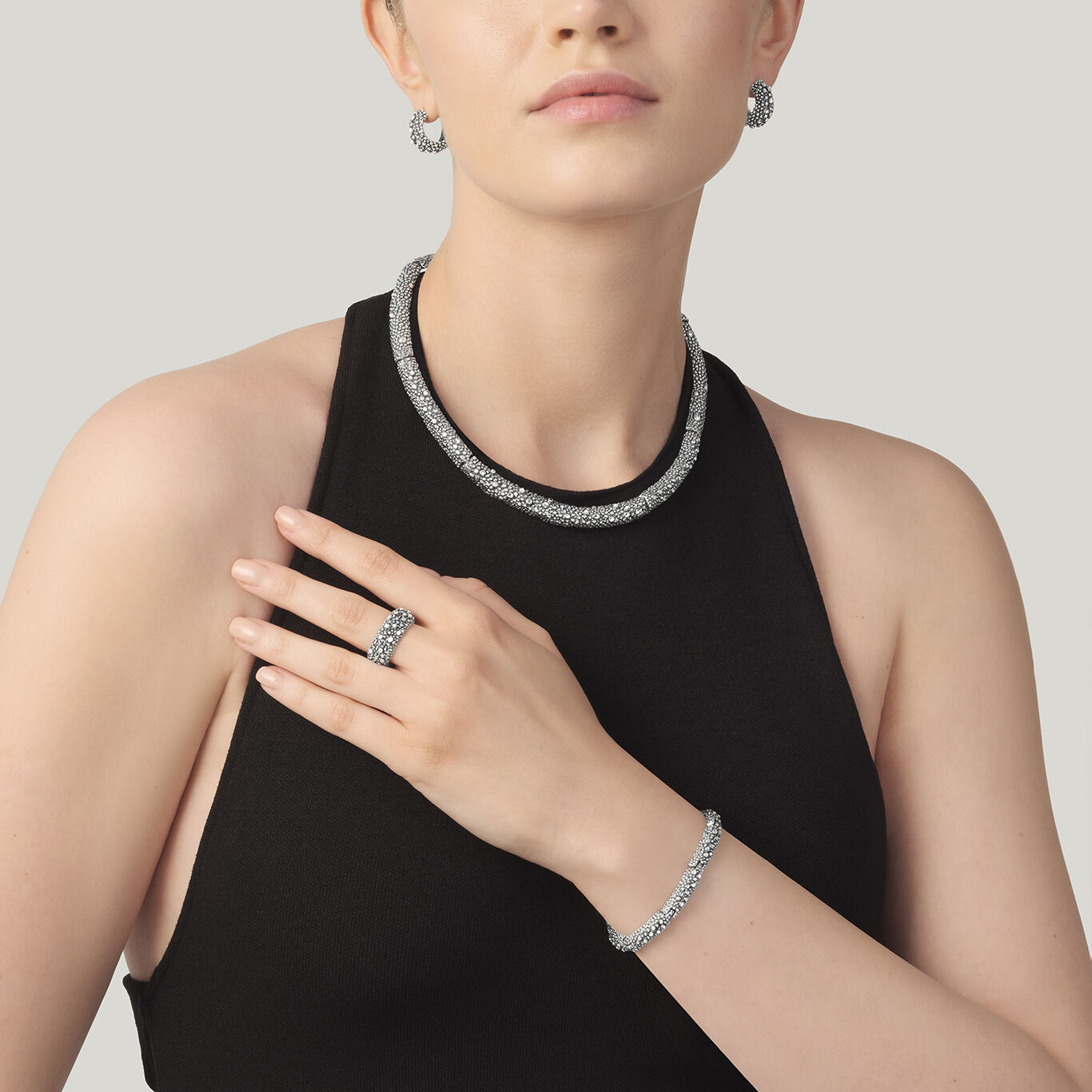 Bracelet Petit Perlage, Bracelet en argent massif_image number 2_Giovanni Raspini