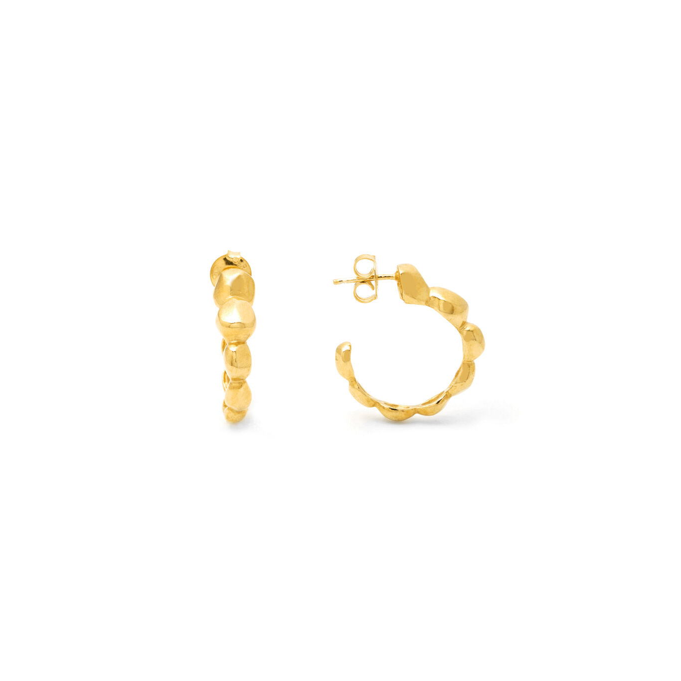 Riviera Hoop Earrings, Hoop Earrings in gold-plated Sterling Silver_image number 2_Giovanni Raspini