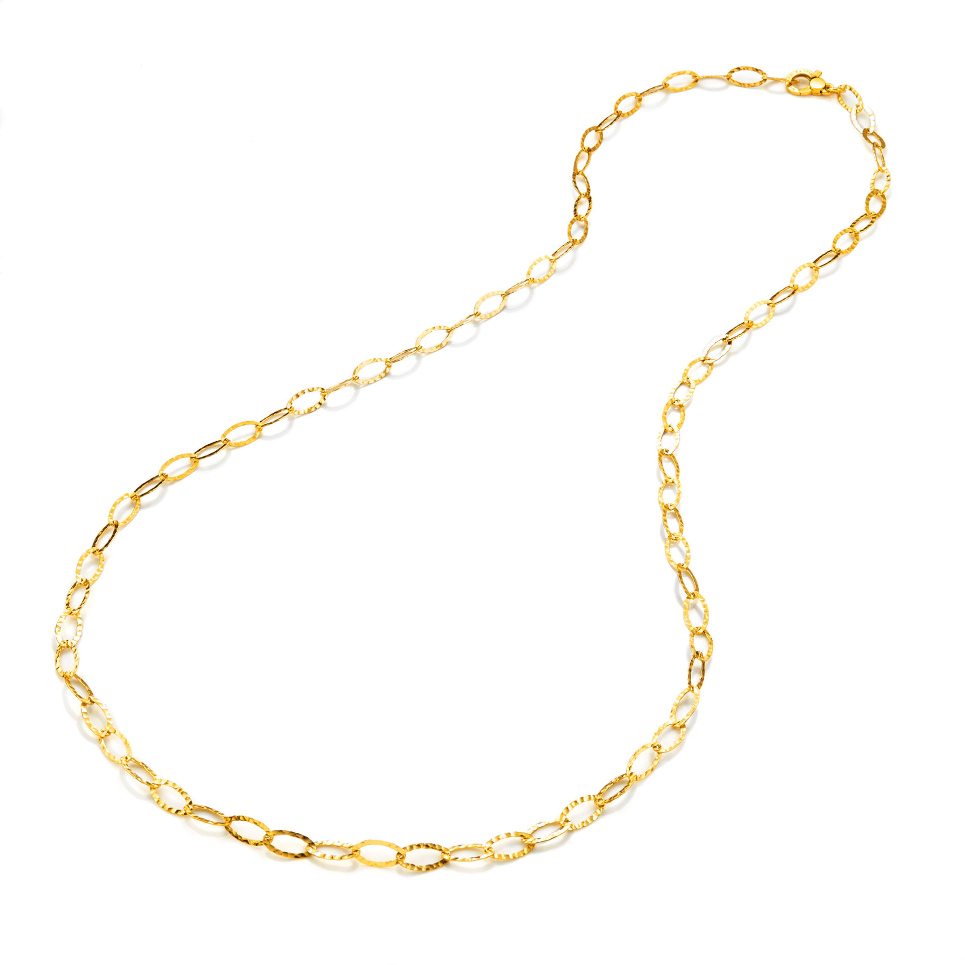 Collier mailles ovales martel&eacute;es image number 0