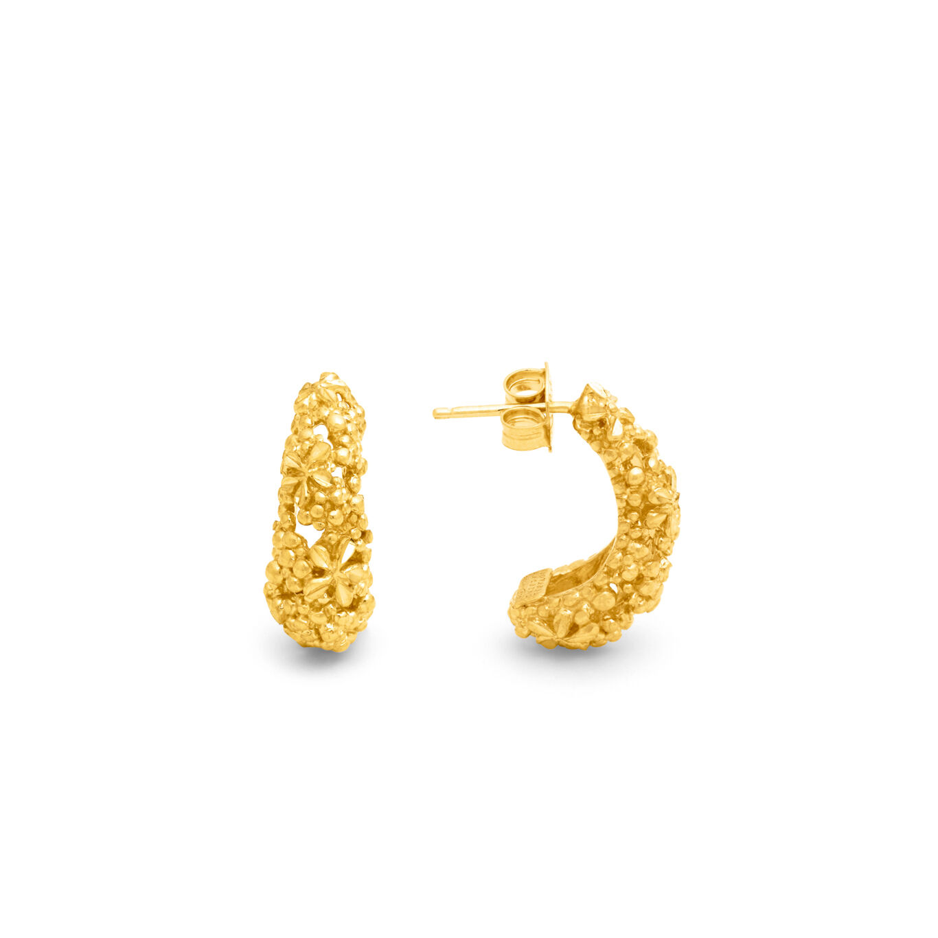 Boucles D'Oreilles Goutte Millefleur, Boucles d'oreilles en argent massif dor&eacute;_image number 2_Giovanni Raspini