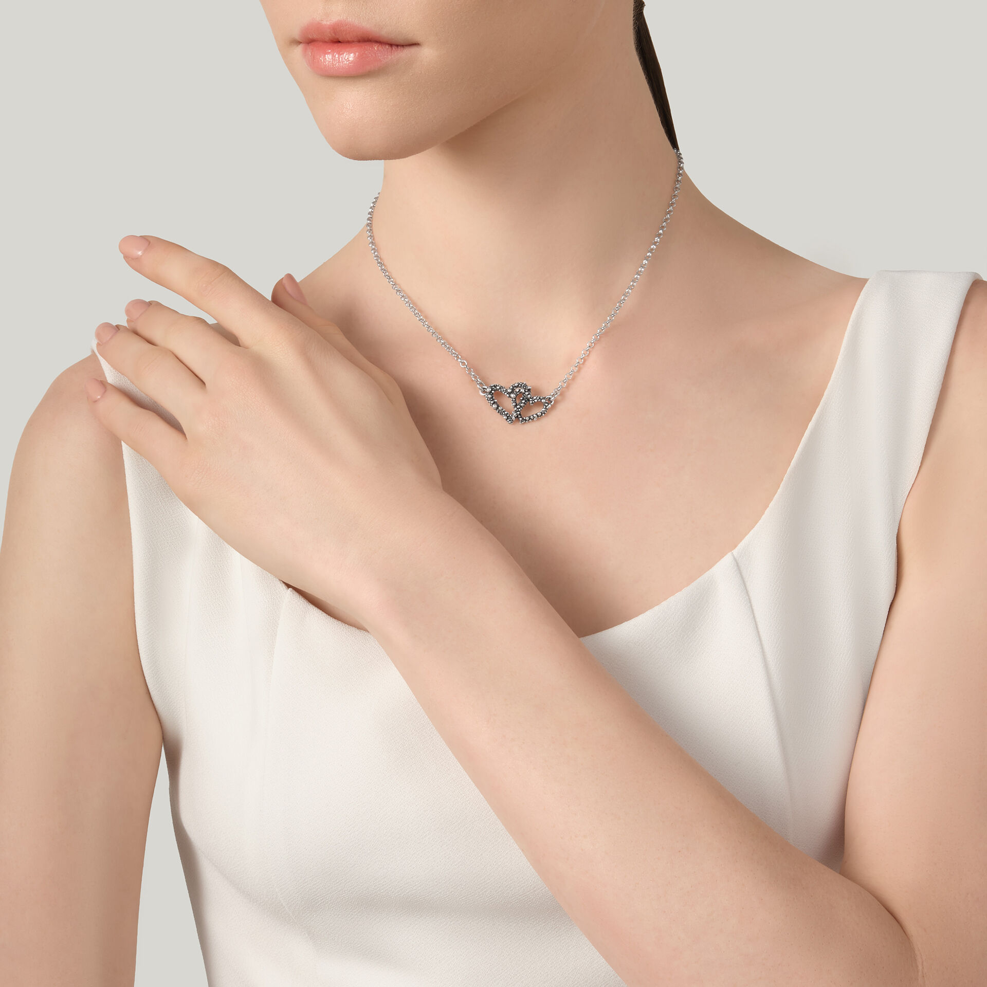 Collier Double C&oelig;ur image number 1