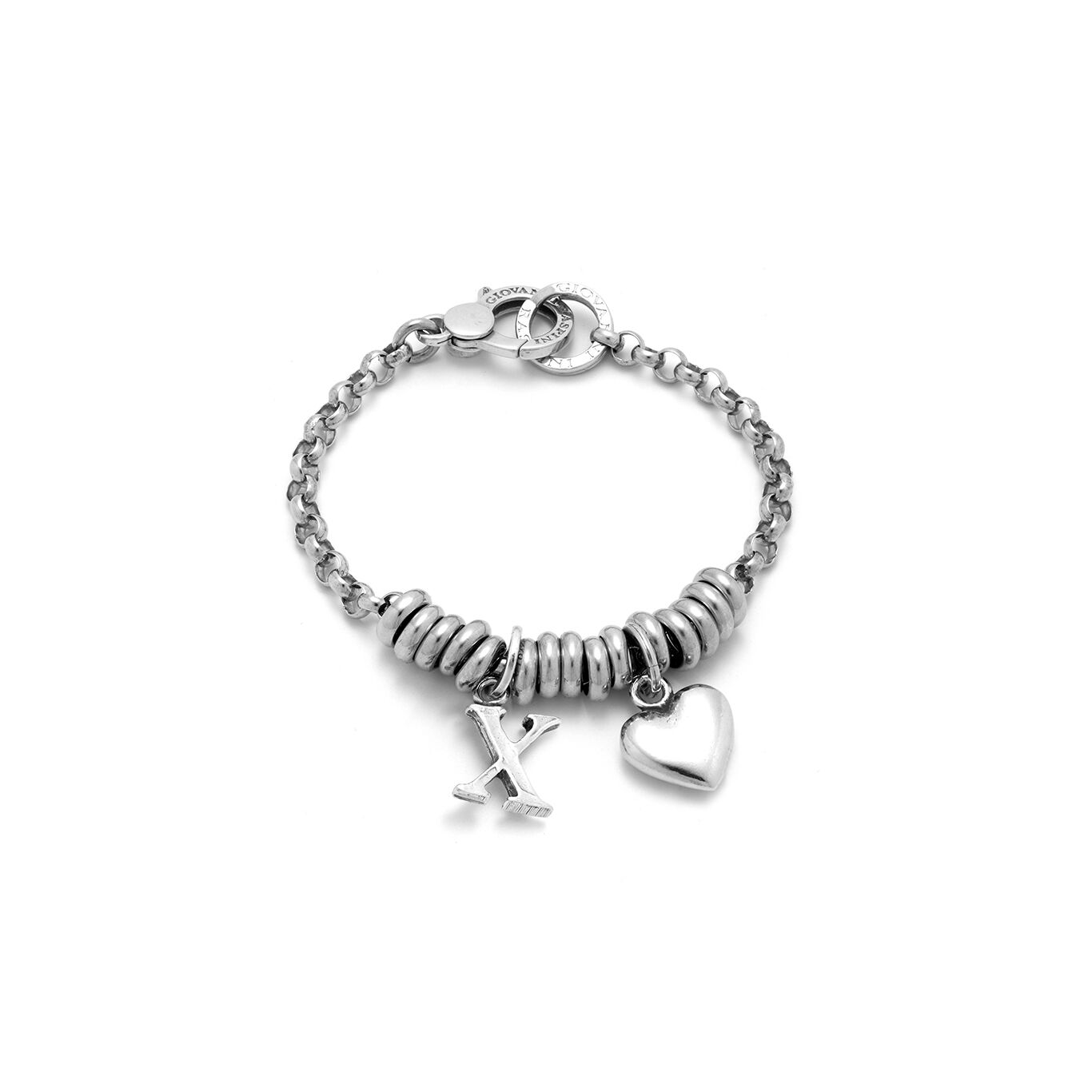 Bracelet with Heart and Letter X