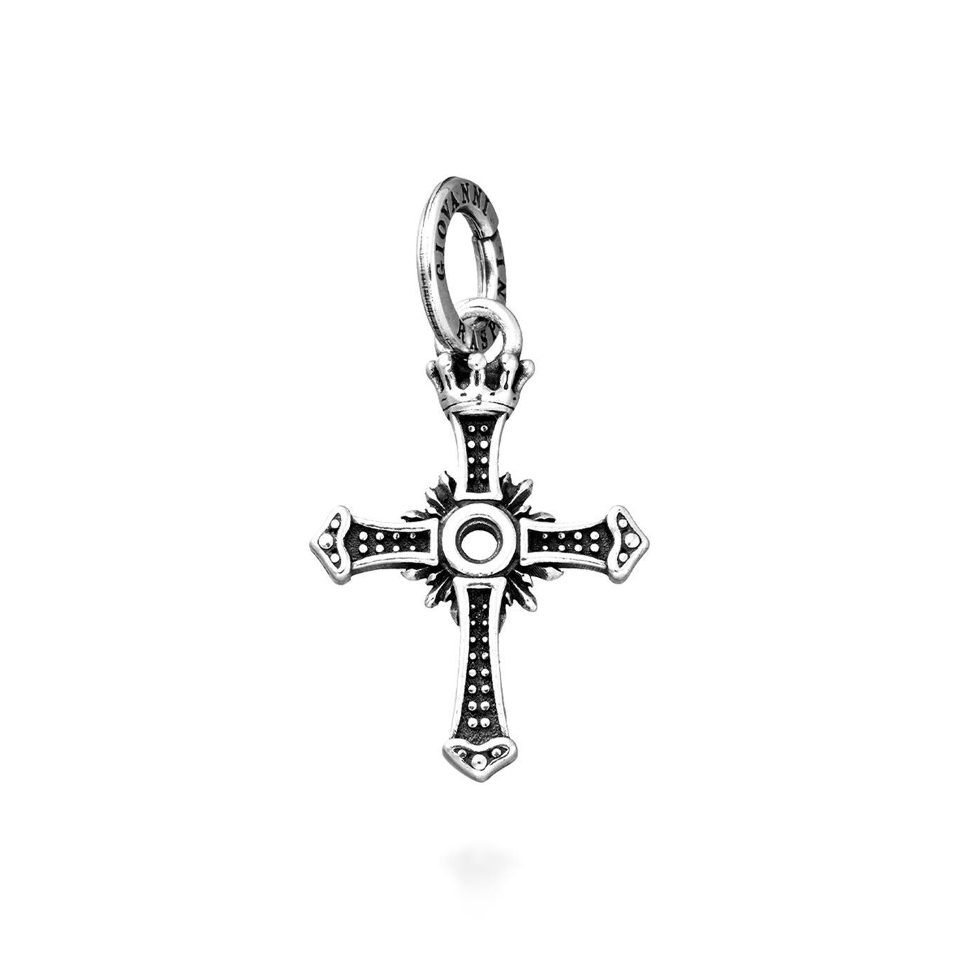 Crowned Cross Charm, Charm in Sterling Silver_image number 0_Giovanni Raspini