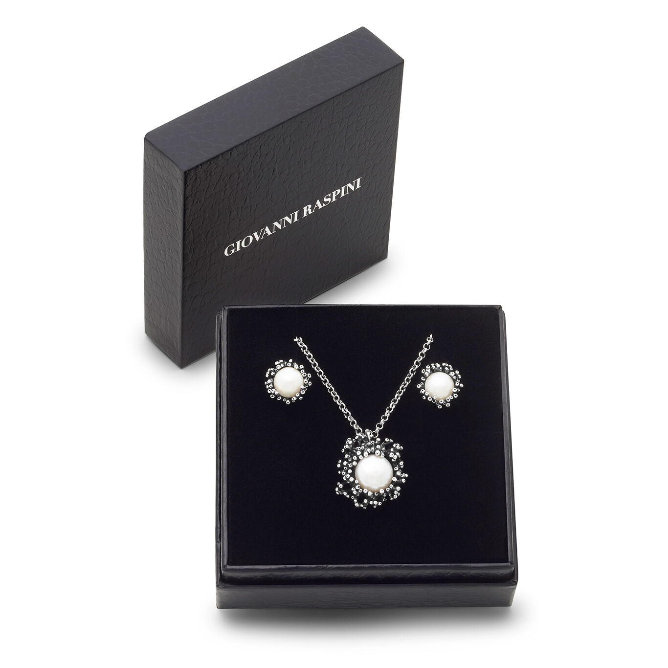Anemonen-Set, Halskette und Ohrringe aus Silber 925 und Naturperlen_image number 2_Giovanni Raspini