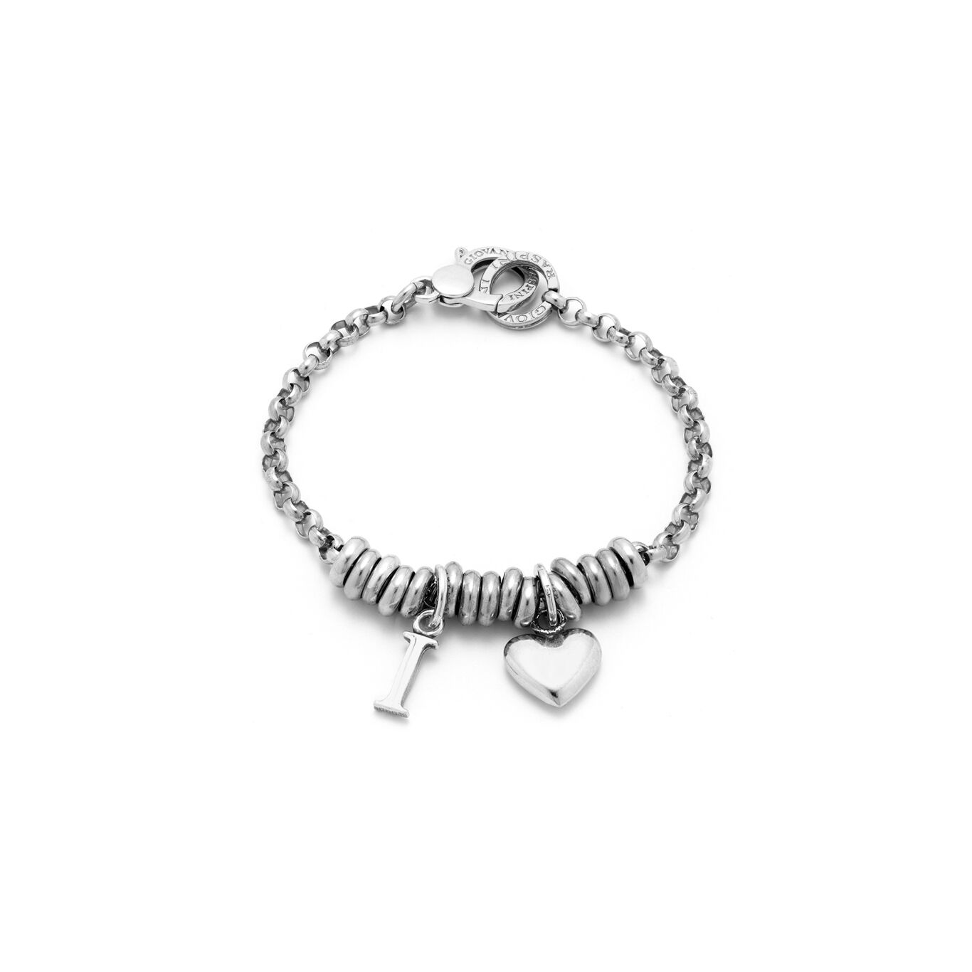 Bracelet with Heart and Letter I