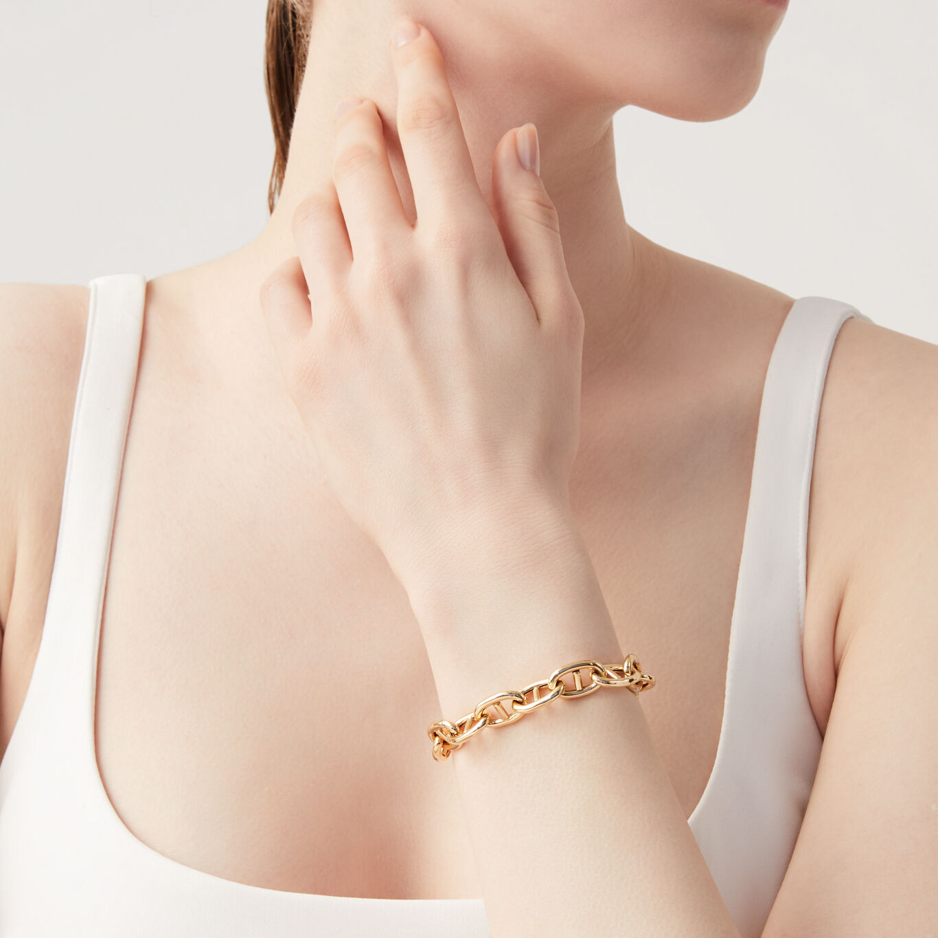 Bracelet Maille De Mer, Petit Mod&egrave;le, Bracelet en argent massif plaqu&eacute; or 18k_image number 1_Giovanni Raspini