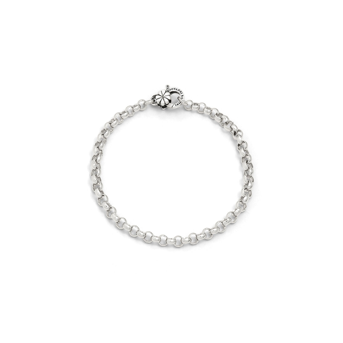 Pulsera Rolo Peque&ntilde;a Cierre De Tr&eacute;bol De Cuatro Hojas, Pulsera de Plata 925_image number 0_Giovanni Raspini